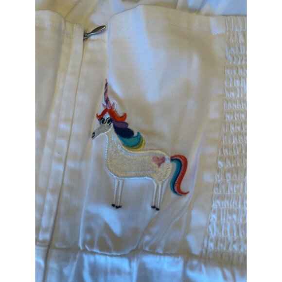 Disney The Dress Shop White Halter Romper Unicorn & Glitter Heart Embroidery M - Picture 4 of 6